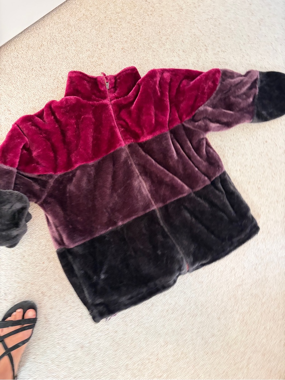 UGG Two-Tone Plush Teddy Jacket in Hot Pink and Plum